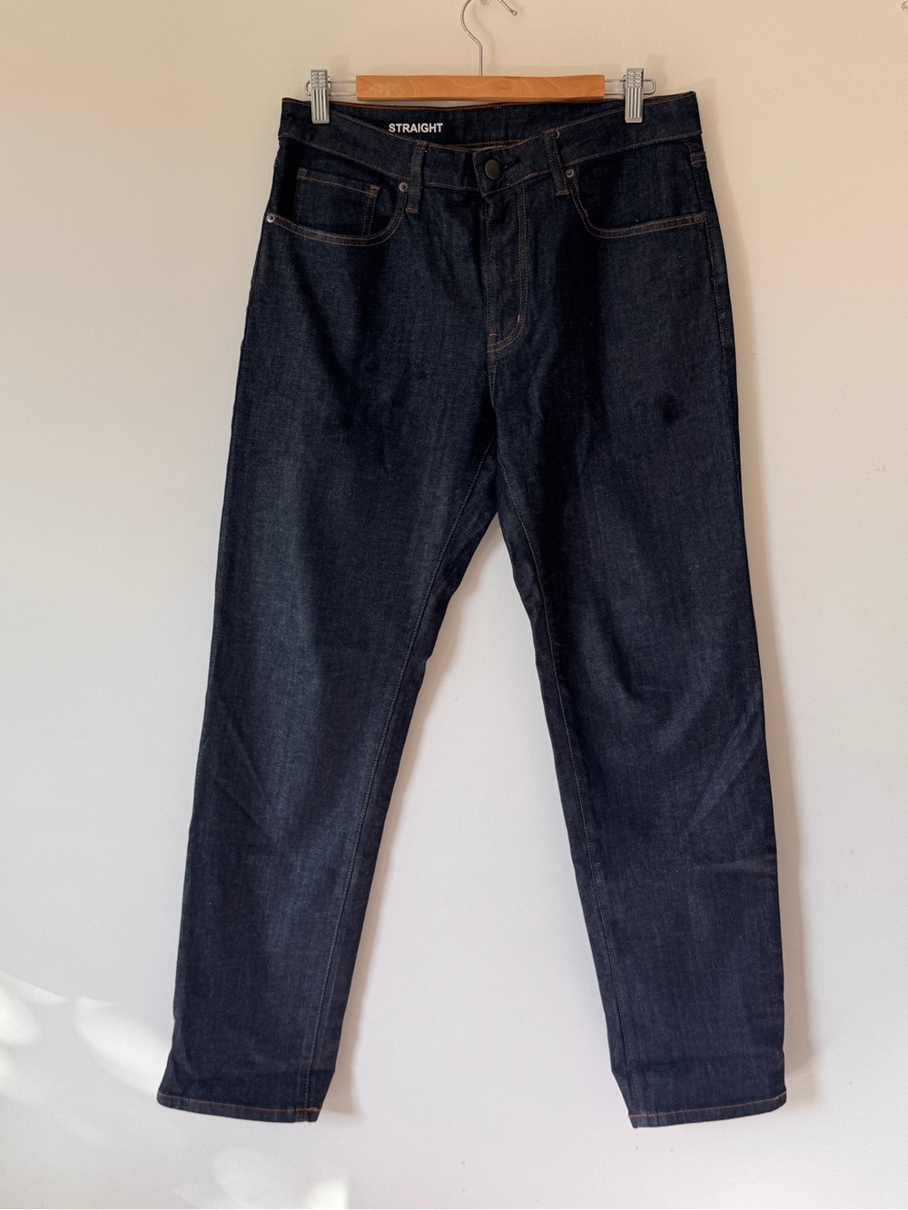 Muji Men's Straight Dark Indigo Jeans